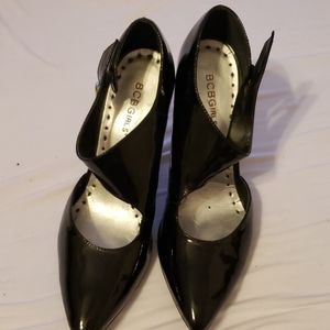 BCB Girls black patent leather shoe
